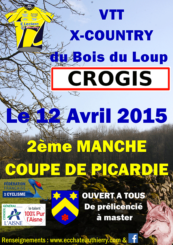 Annonce d'une épreuve de Cross Country dans le bois du Loup à Crogis (Commune d'Essômes-sur-Marne)