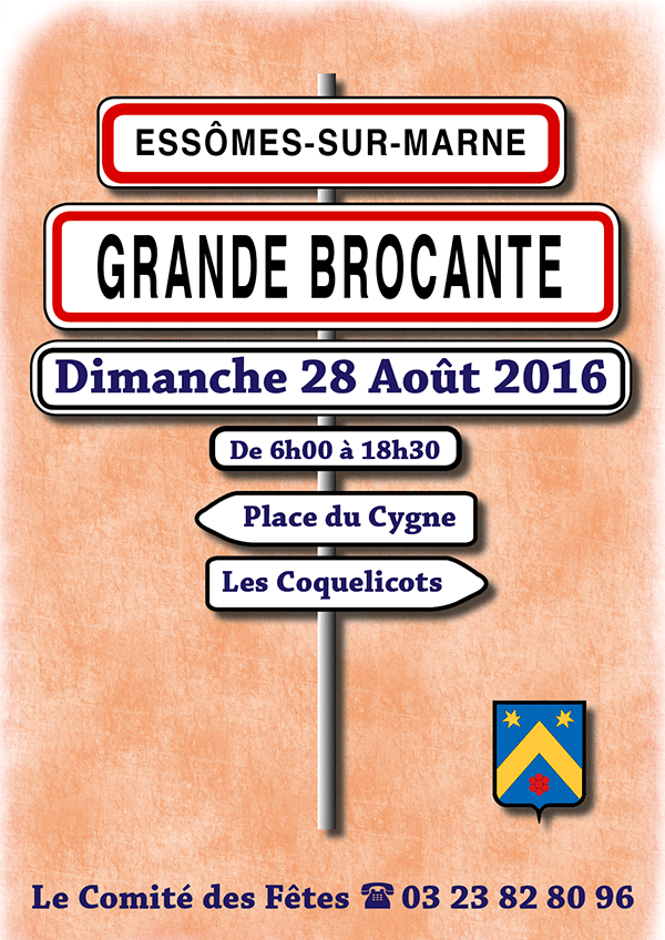 Grande Brocante à Essômes-sur-Marne, place du Cygne et aux Coquelicots. Le 28 août de 6h00 à 18h30